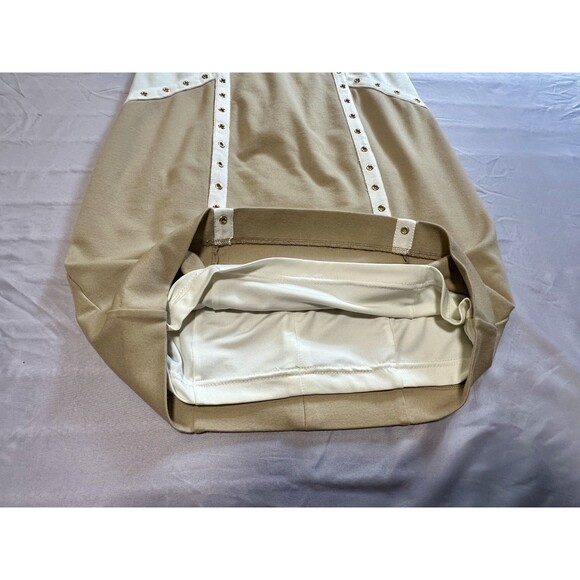 Bebe color block bandage dress in shades of beige and cream, size M - Picture 7 of 13